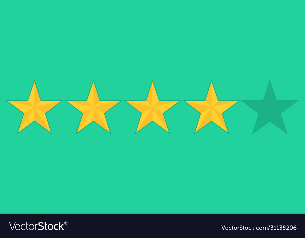 Golden stars servise rating missing some points vector image Golden stars servise rating missing some points