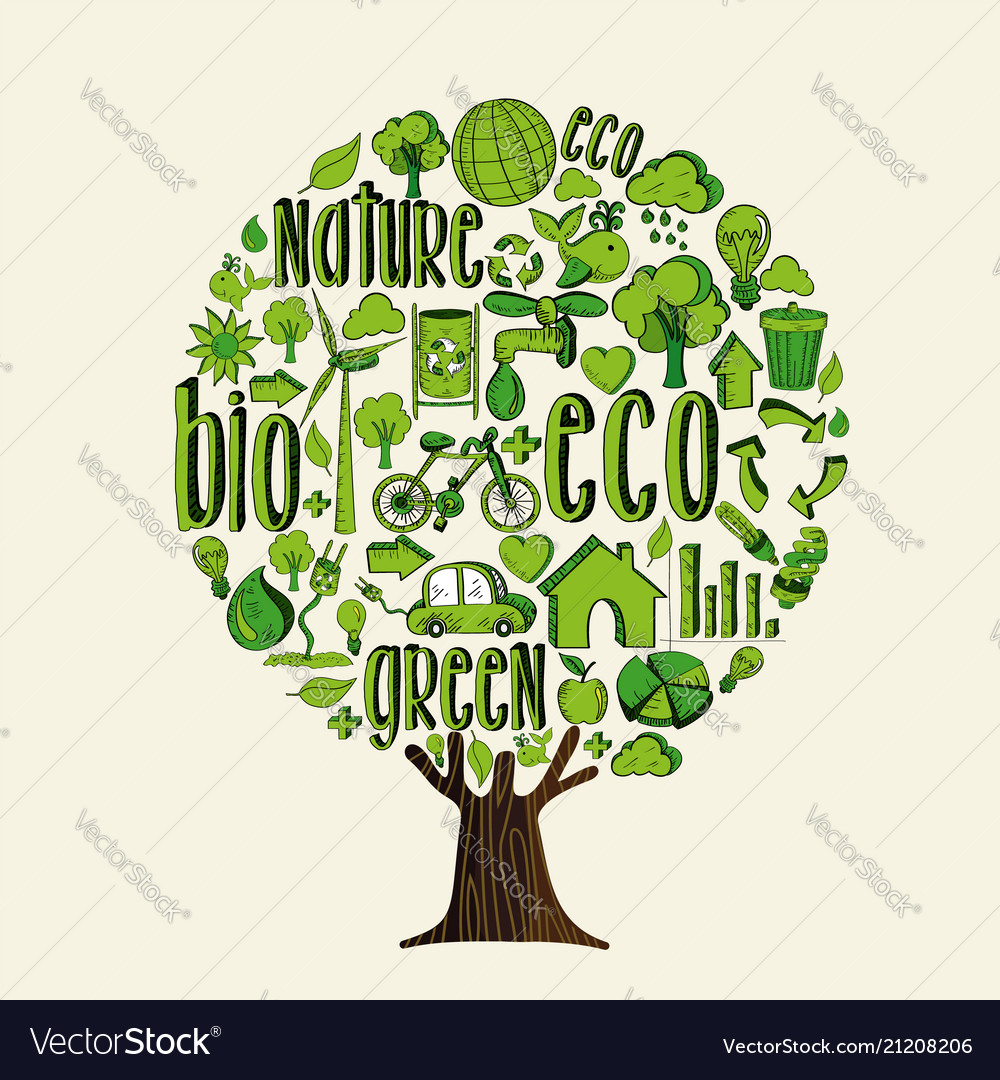 Green tree for environment help and eco concept Vector Image