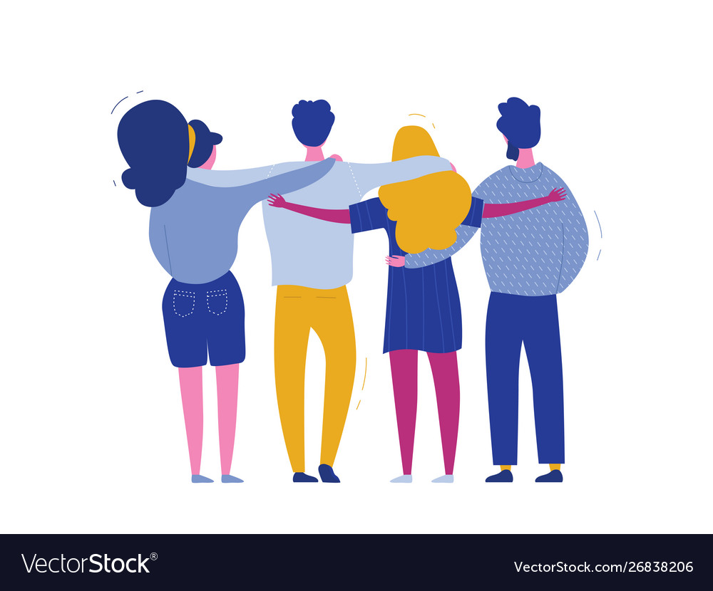 Hugging people international human solidarity day Vector Image