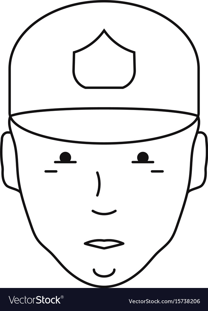 Icon of a human face with cap Royalty Free Vector Image