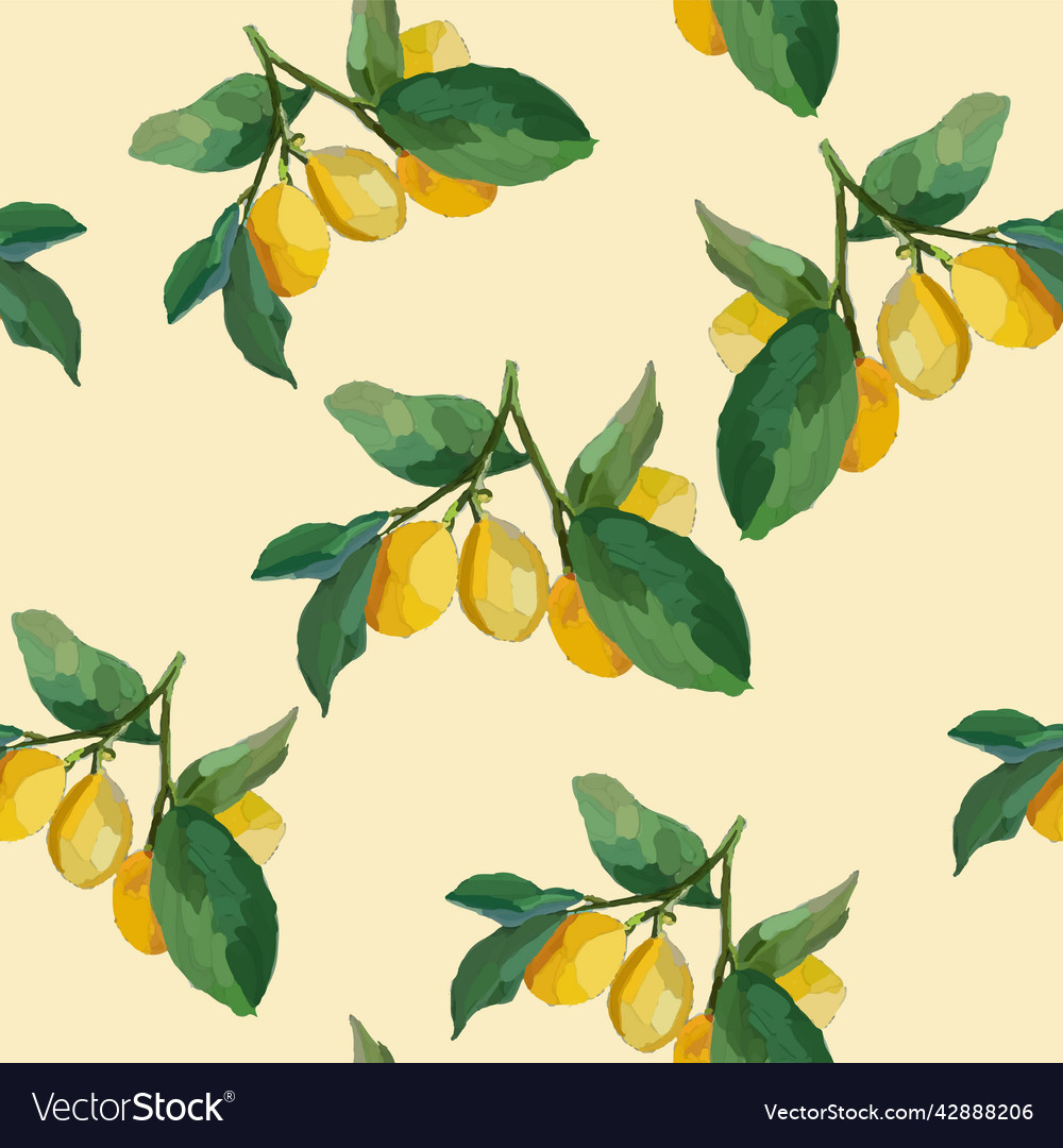 Lemons on lemon background repeat pattern