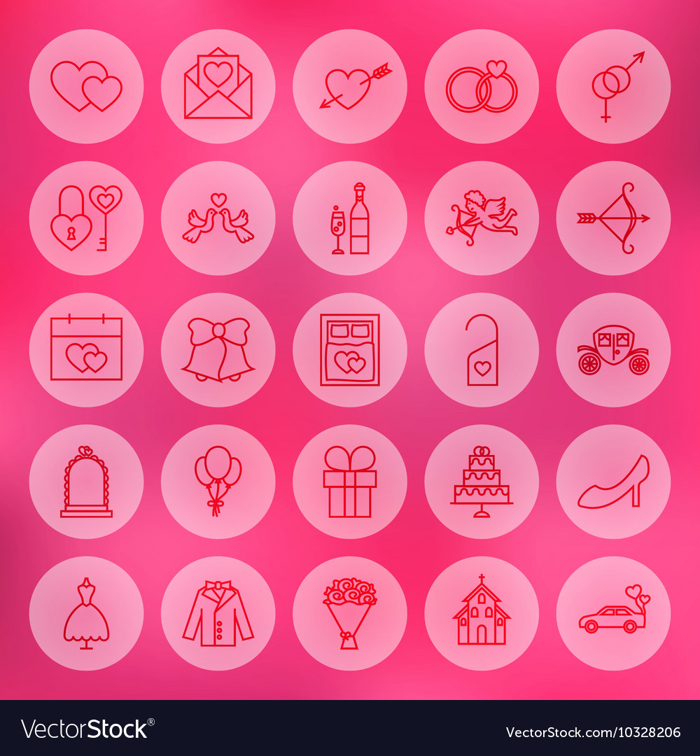 Line circle save the date icons