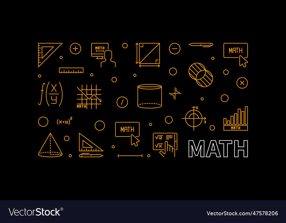 Math concept outline banner - mathematics Vector Image