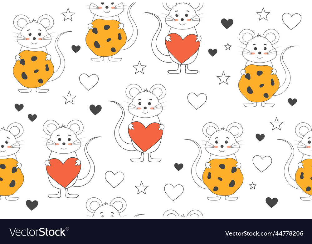 Mouse seamless pattern vector image Mouse seamless pattern