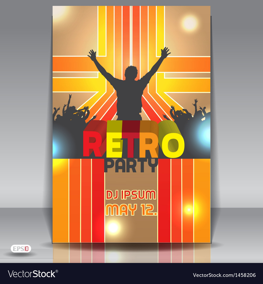 retro party flyer royalty free vector image vectorstock retro party flyer