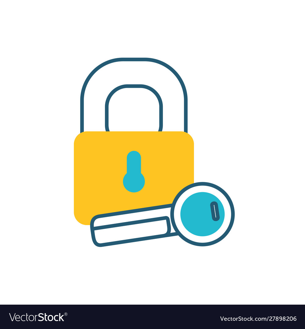 Secure padlock with key access icon
