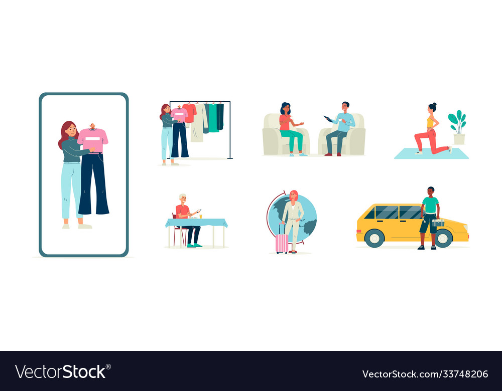 Set bloggers and vloggers making internet