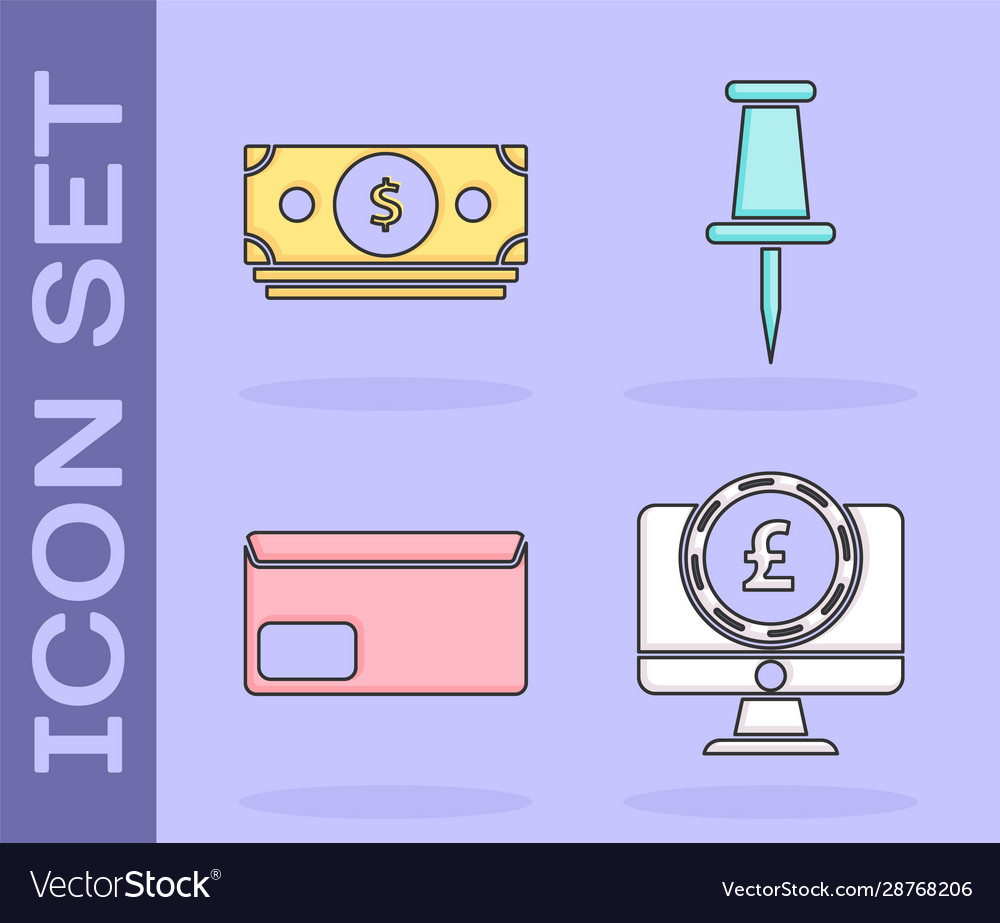 Set computer monitor with pound sterling symbol