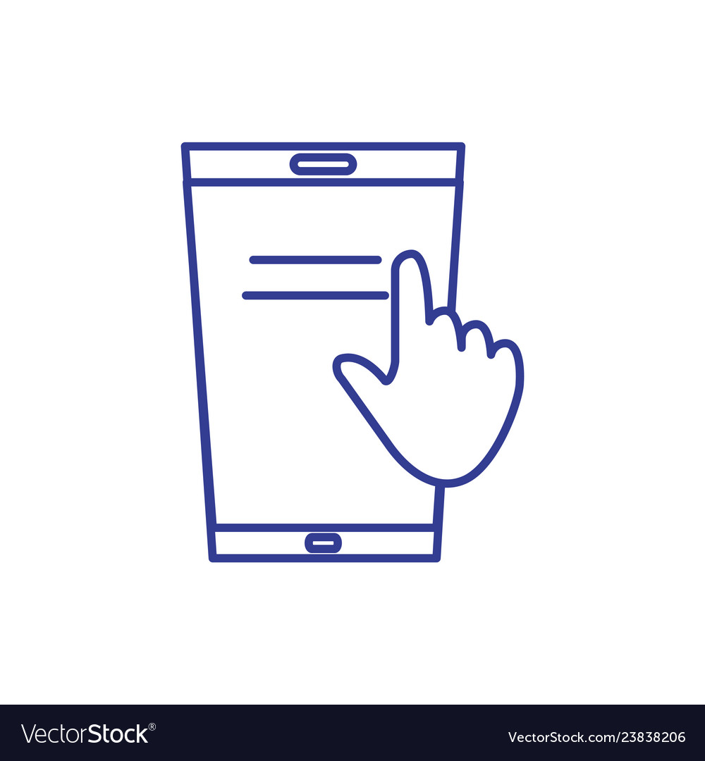 Smartphone device with pointer hand Vector Image Smartphone device with pointer hand