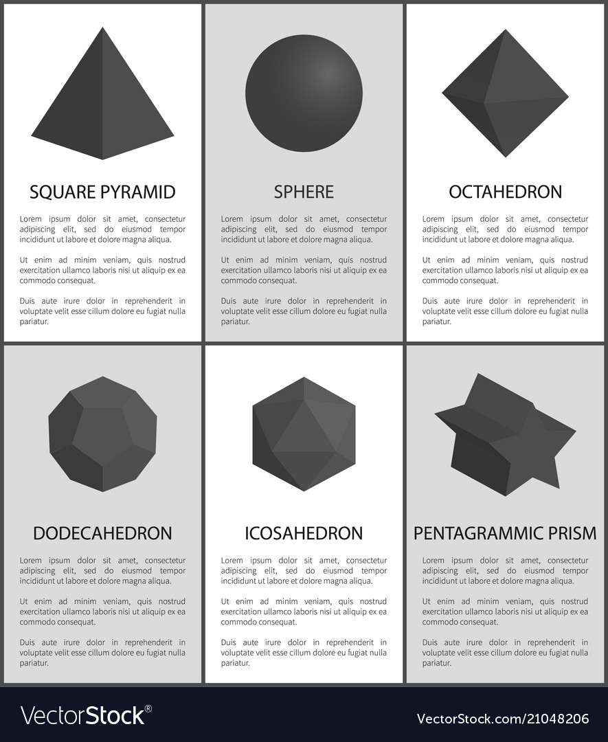 Sphere and octahedron prism figures Royalty Free Vector