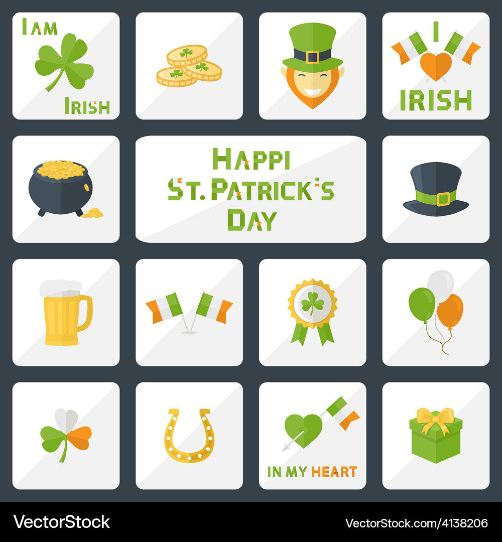 St patricks day set Royalty Free Vector Image - VectorStock