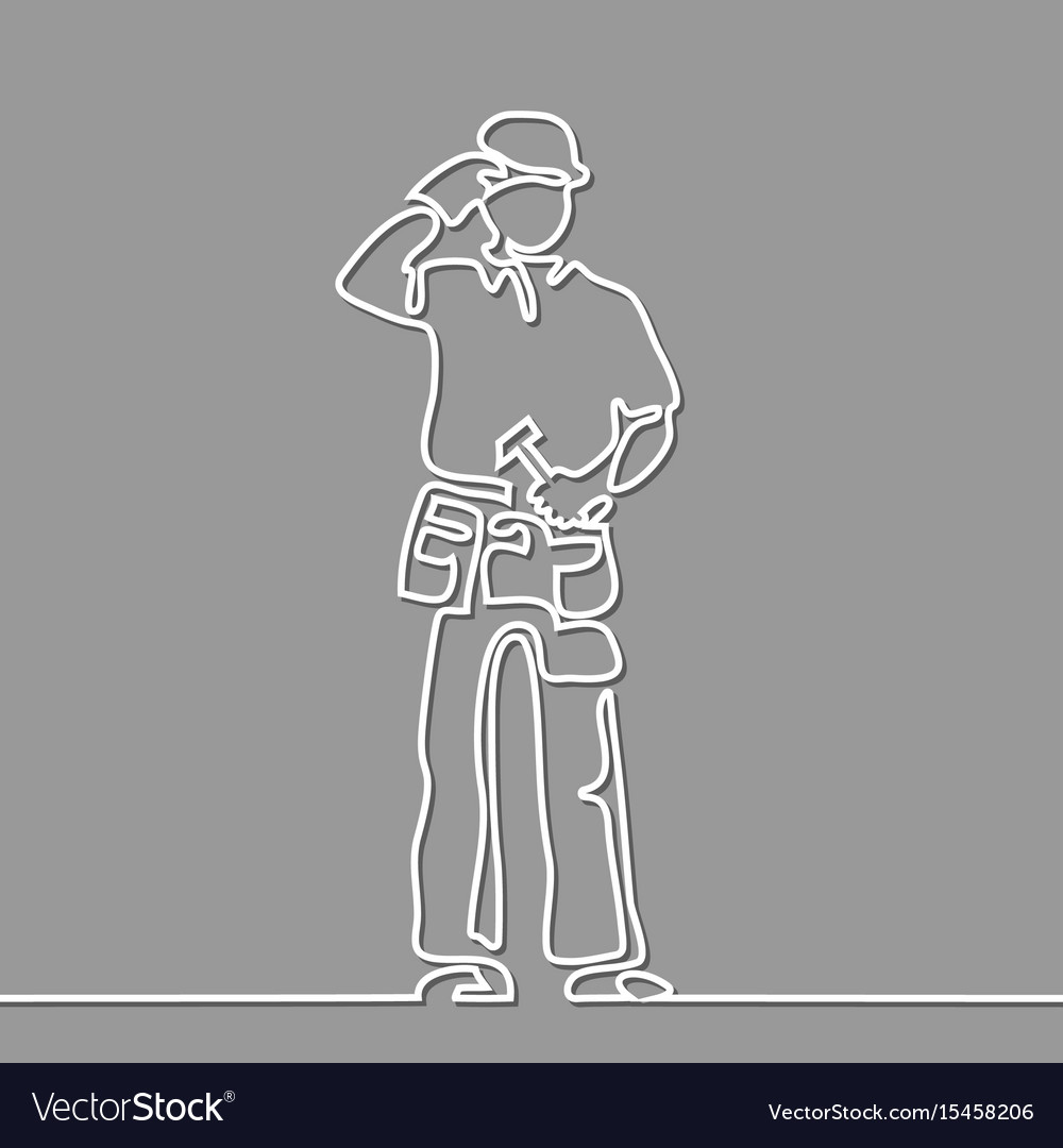 Builder man Royalty Free Vector Image - VectorStock