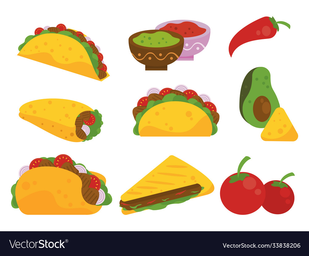 Taco day celebration mexican poster with tacos Vector Image