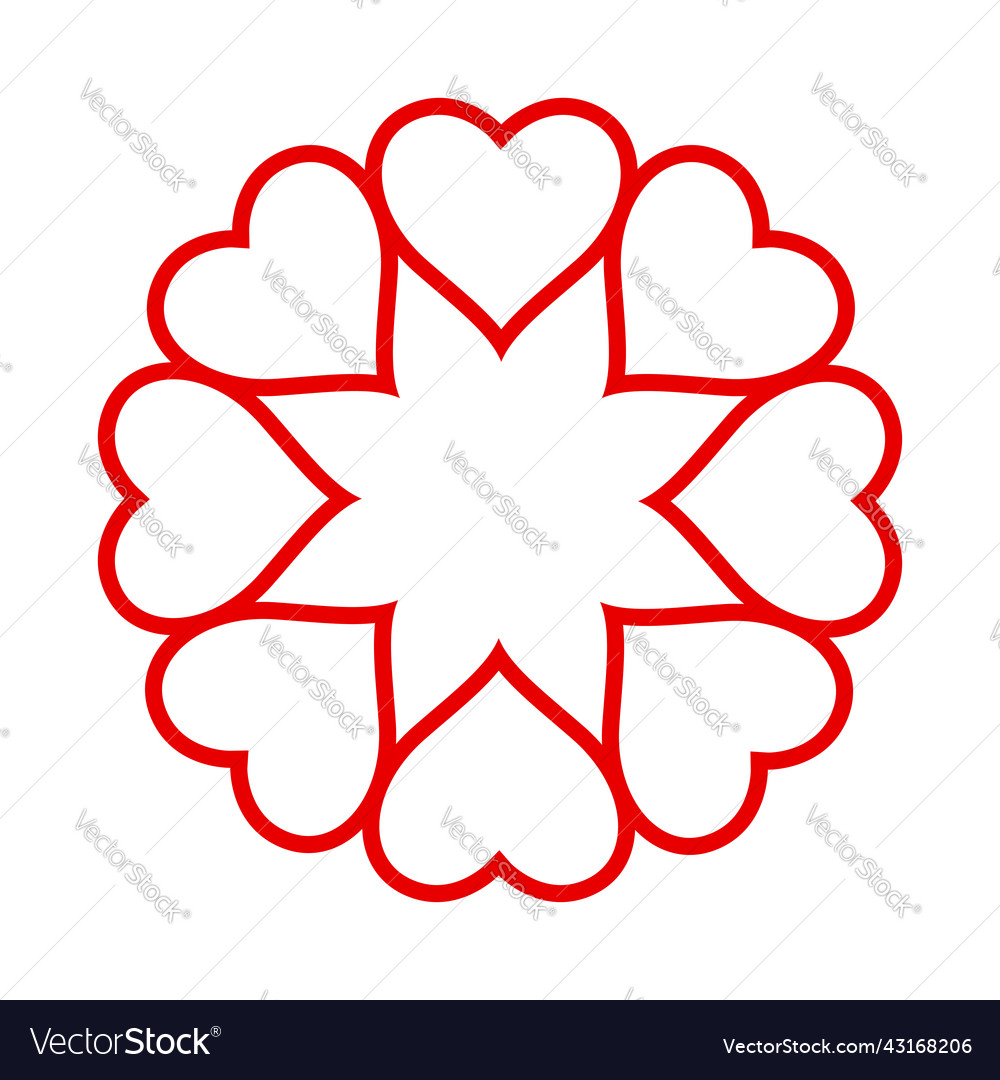 Together hearts circle wreath unity union Vector Image