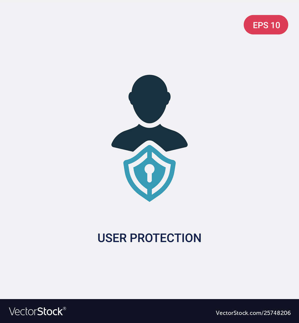 Two color user protection icon from security vector image Two color user protection icon from security