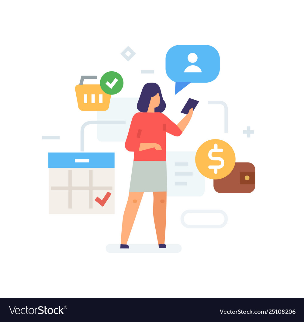 Use applications via smartphone icon vector image Use applications via smartphone icon