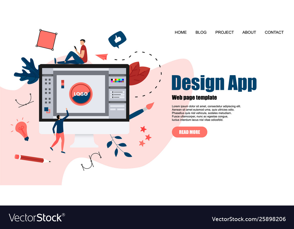 Webpage template flat design application