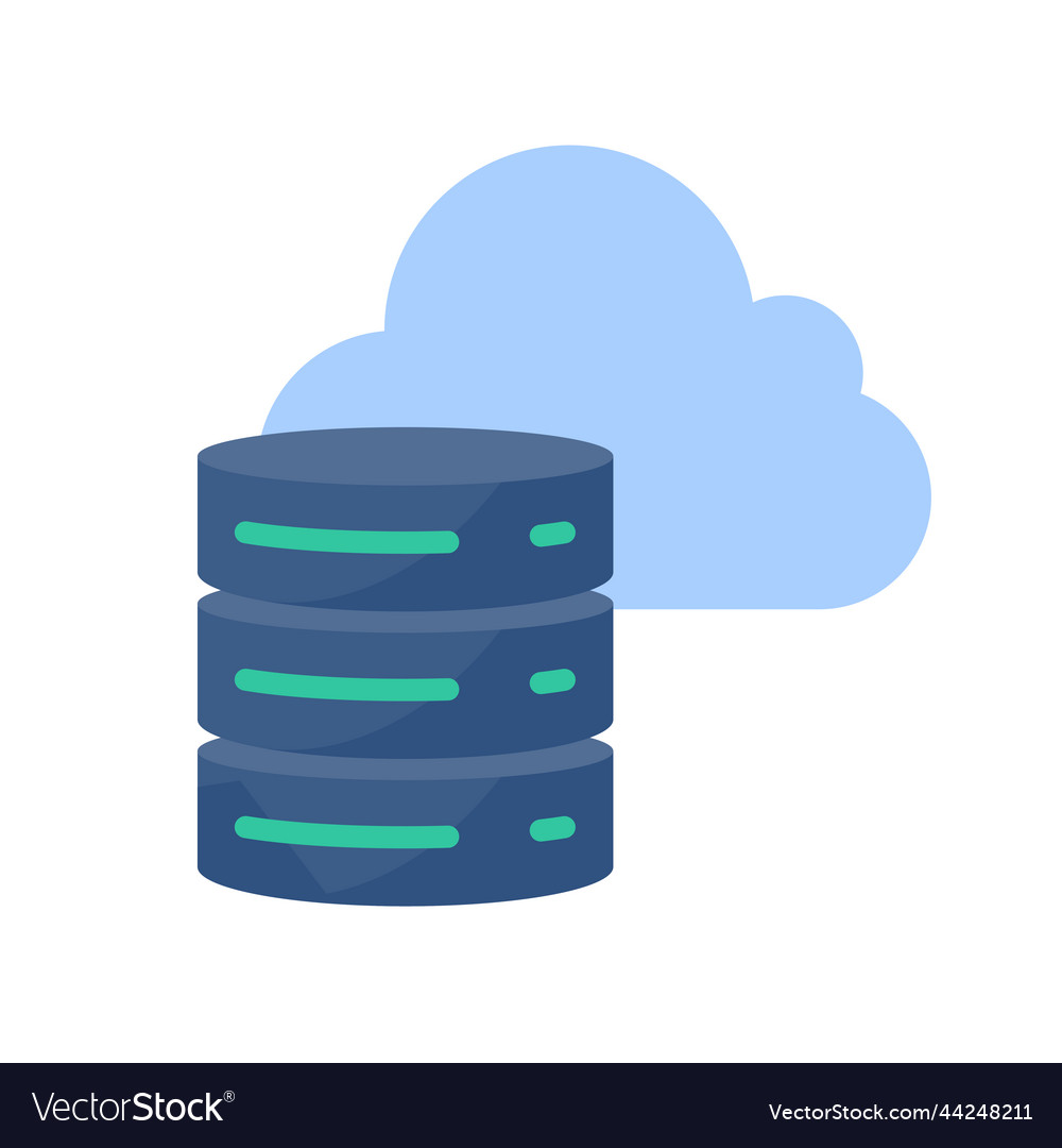 A database for storing large data in the cloud vector image A database for storing large data in the cloud