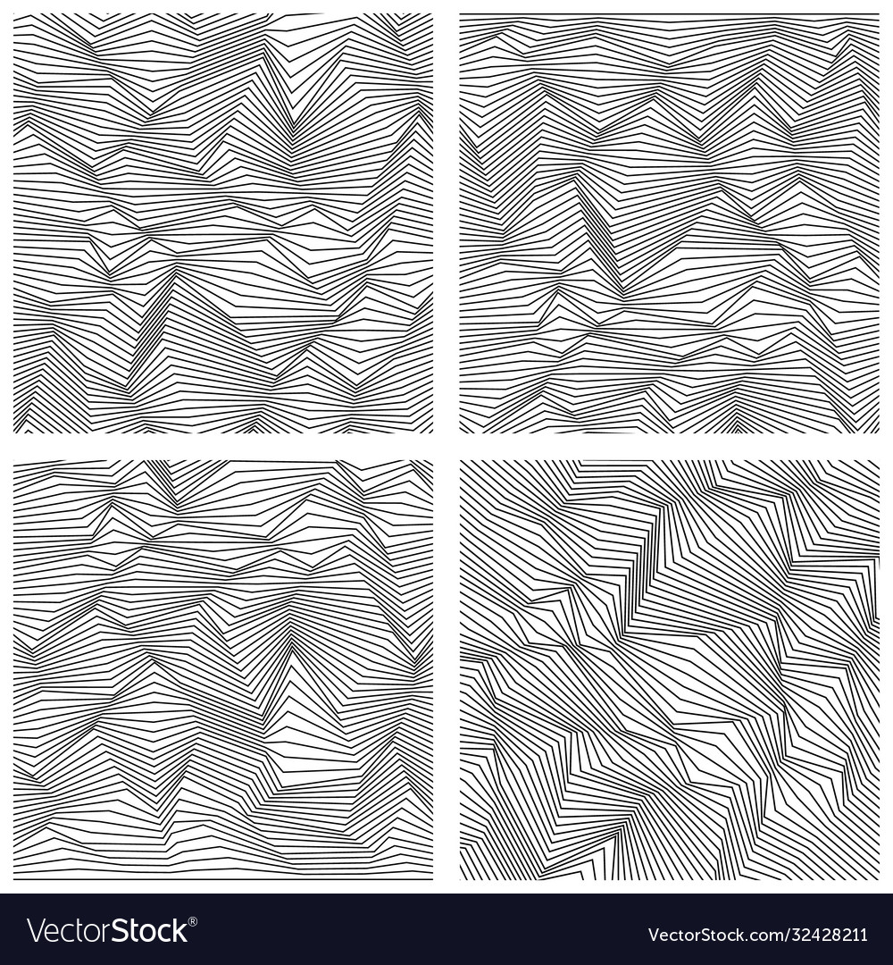 Abstract line patterns set vector image Abstract line patterns set