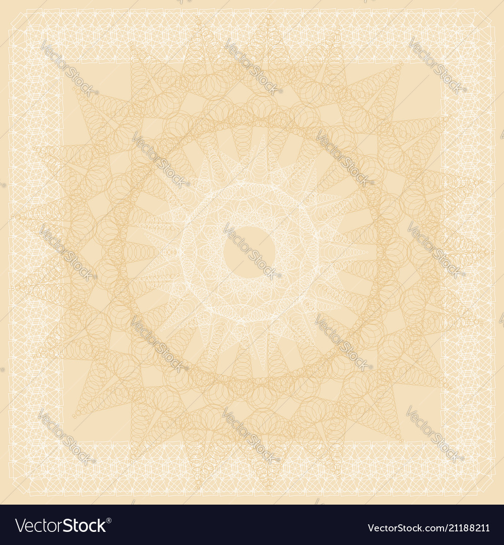 Beige certificate background with many vignettes vector image Beige certificate background with many vignettes