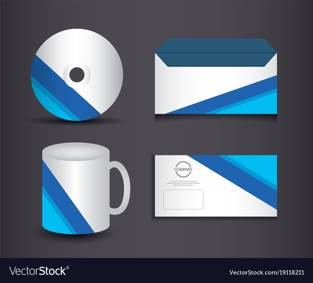 Blue and white stationery template design