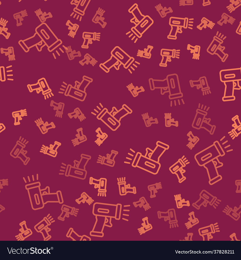 Brown line scanner scanning bar code icon isolated vector image Brown line scanner scanning bar code icon isolated