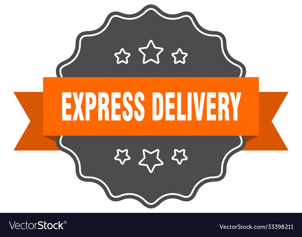 Express delivery label isolated