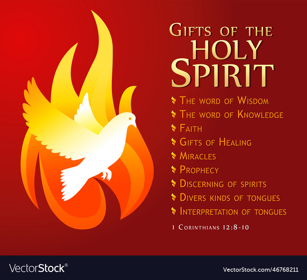 Gifts of th holy spirit pentecost sunday holiday Vector Image