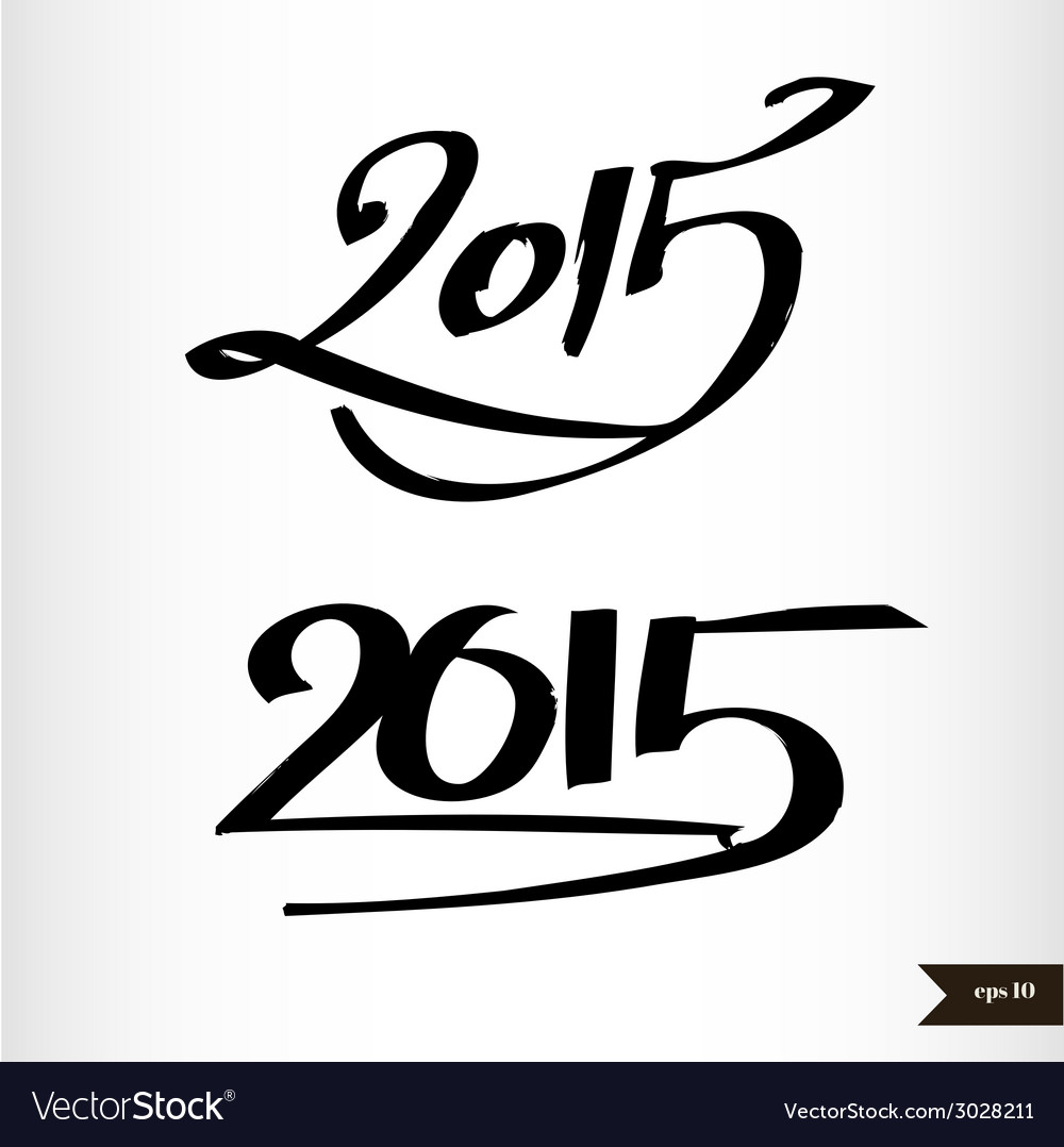 Happy new year handwritten calligraphic watercolor