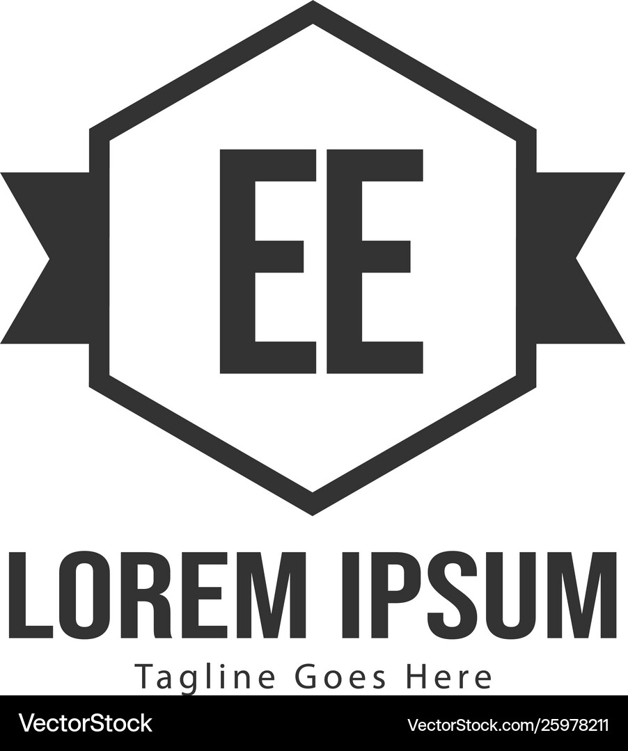 Initial ee logo template with modern frame Vector Image