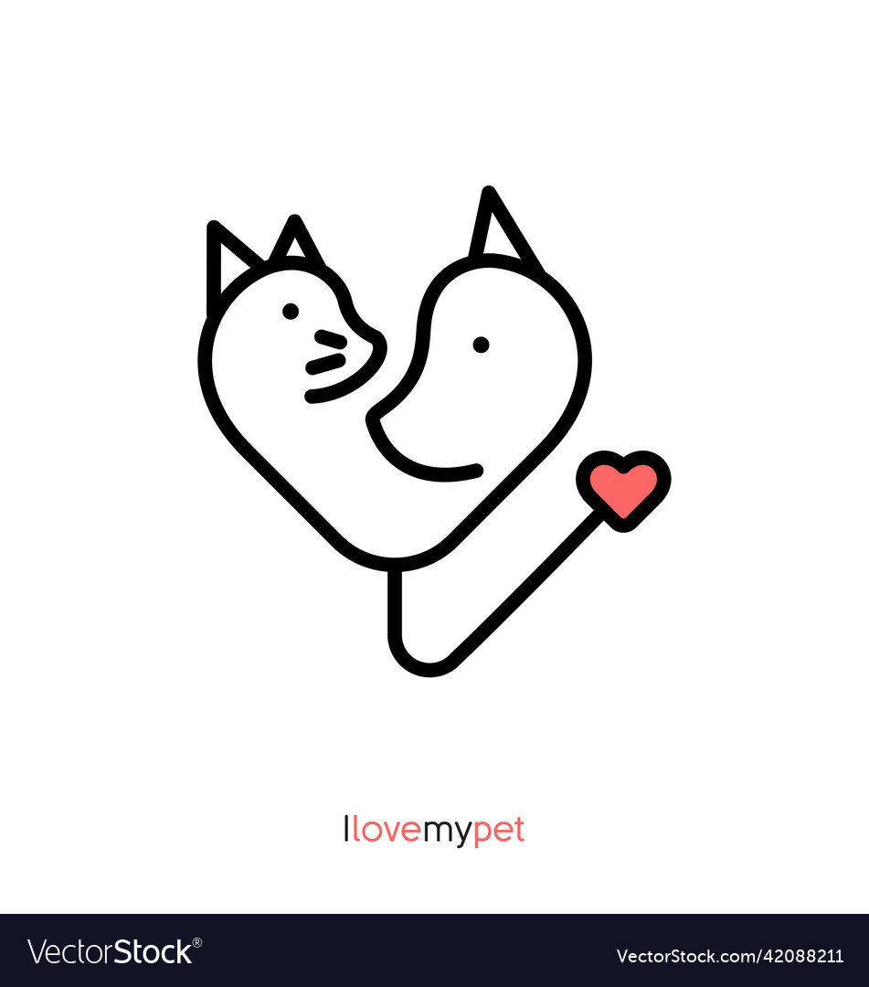 Logo pet heart shop veterinary clinic store