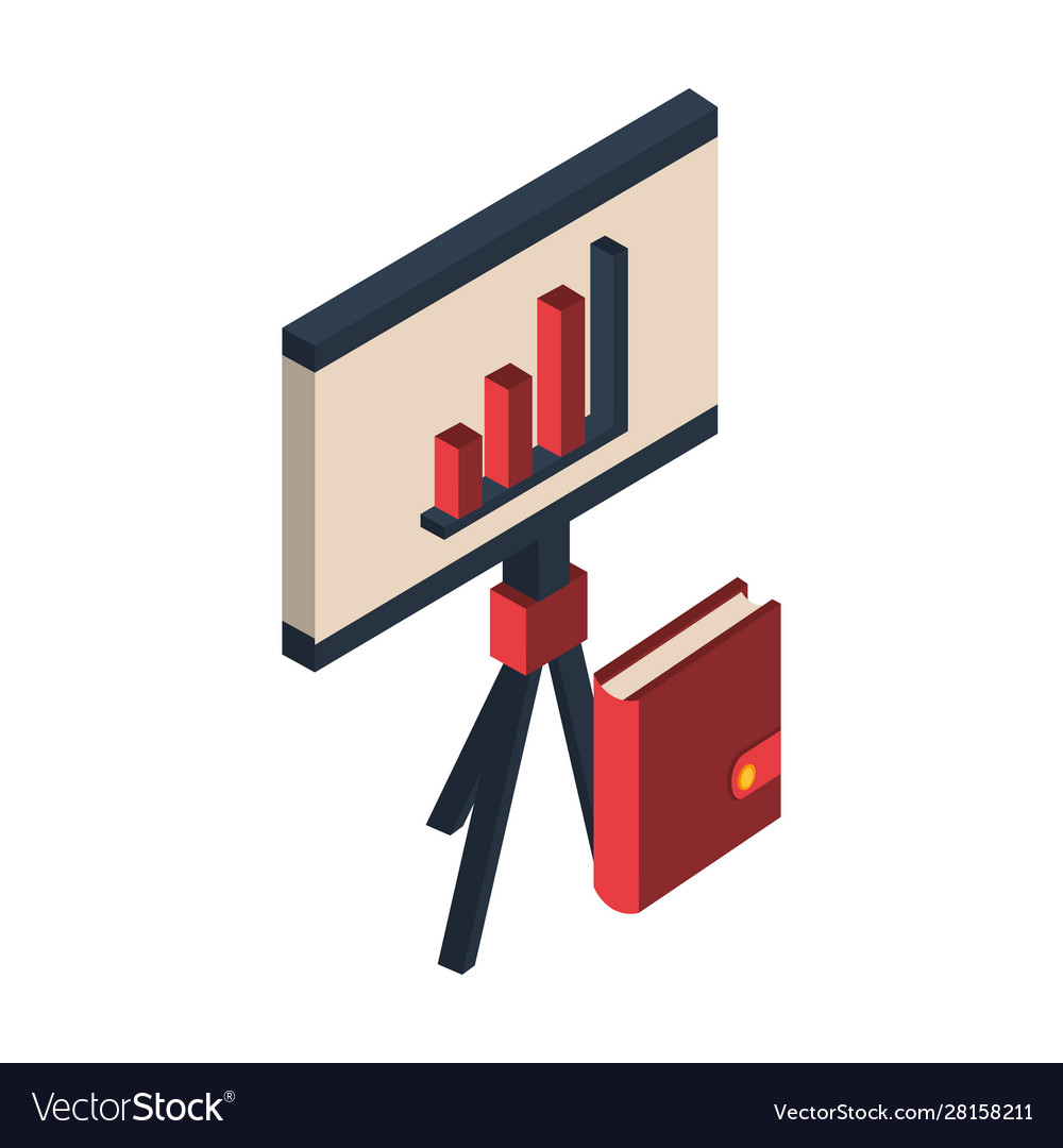 Paperboard with financial statistics bars graphic vector image Paperboard with financial statistics bars graphic