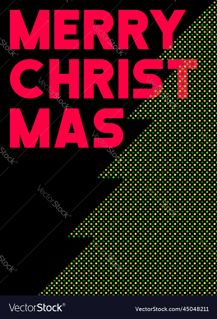 Polka dot style poster merry christmas