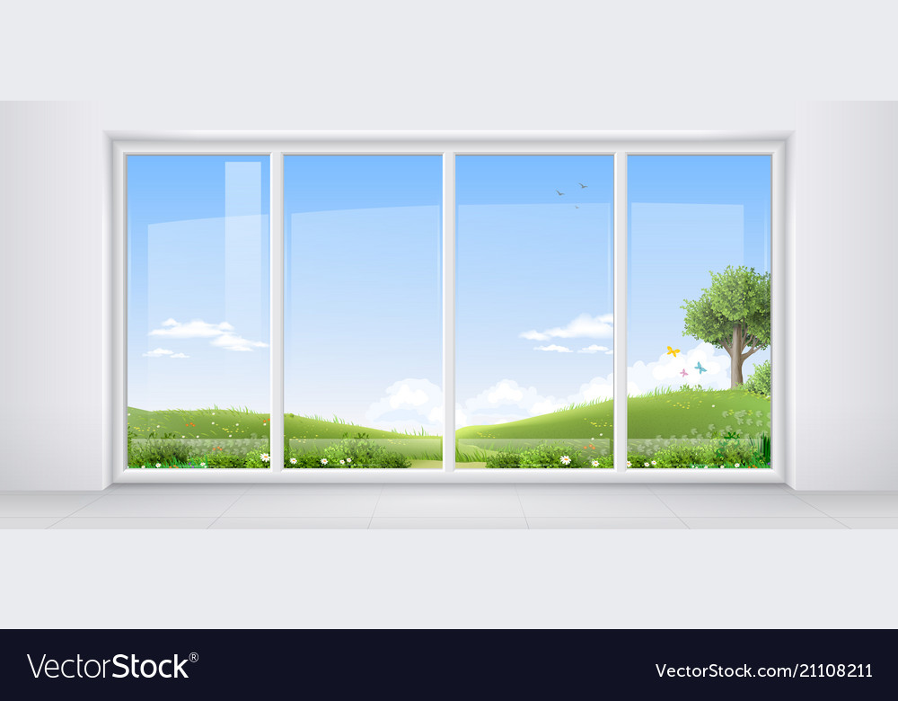 Room With Panoramic Window Royalty Free Vector Image