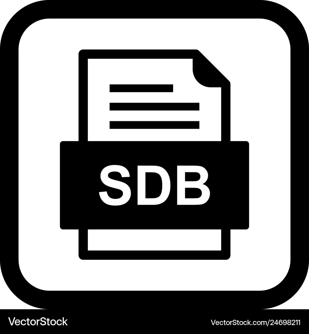 Sdb file document icon Royalty Free Vector Image