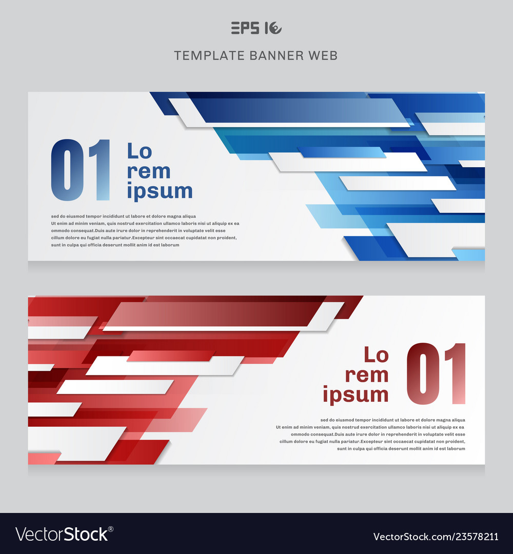 Set banner web template technology geometric Vector Image
