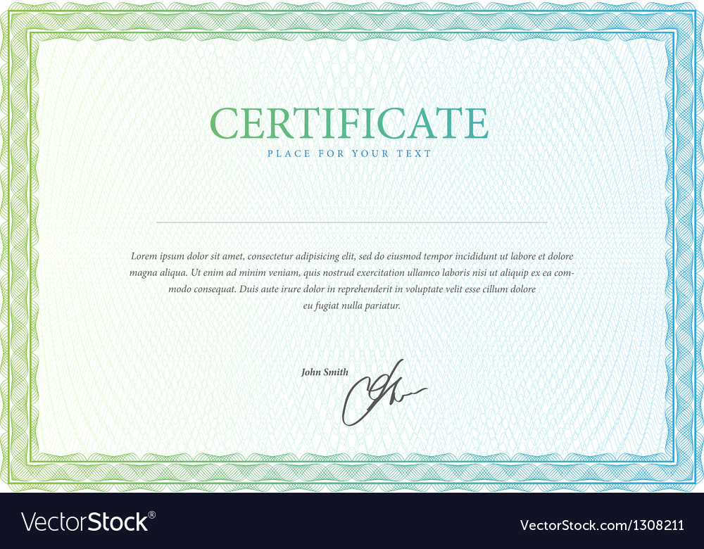 Template That Is Used In Certificate Currency And Vector Image