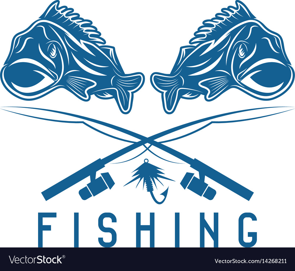 Vintage fishing design template with largemouth Vector Image