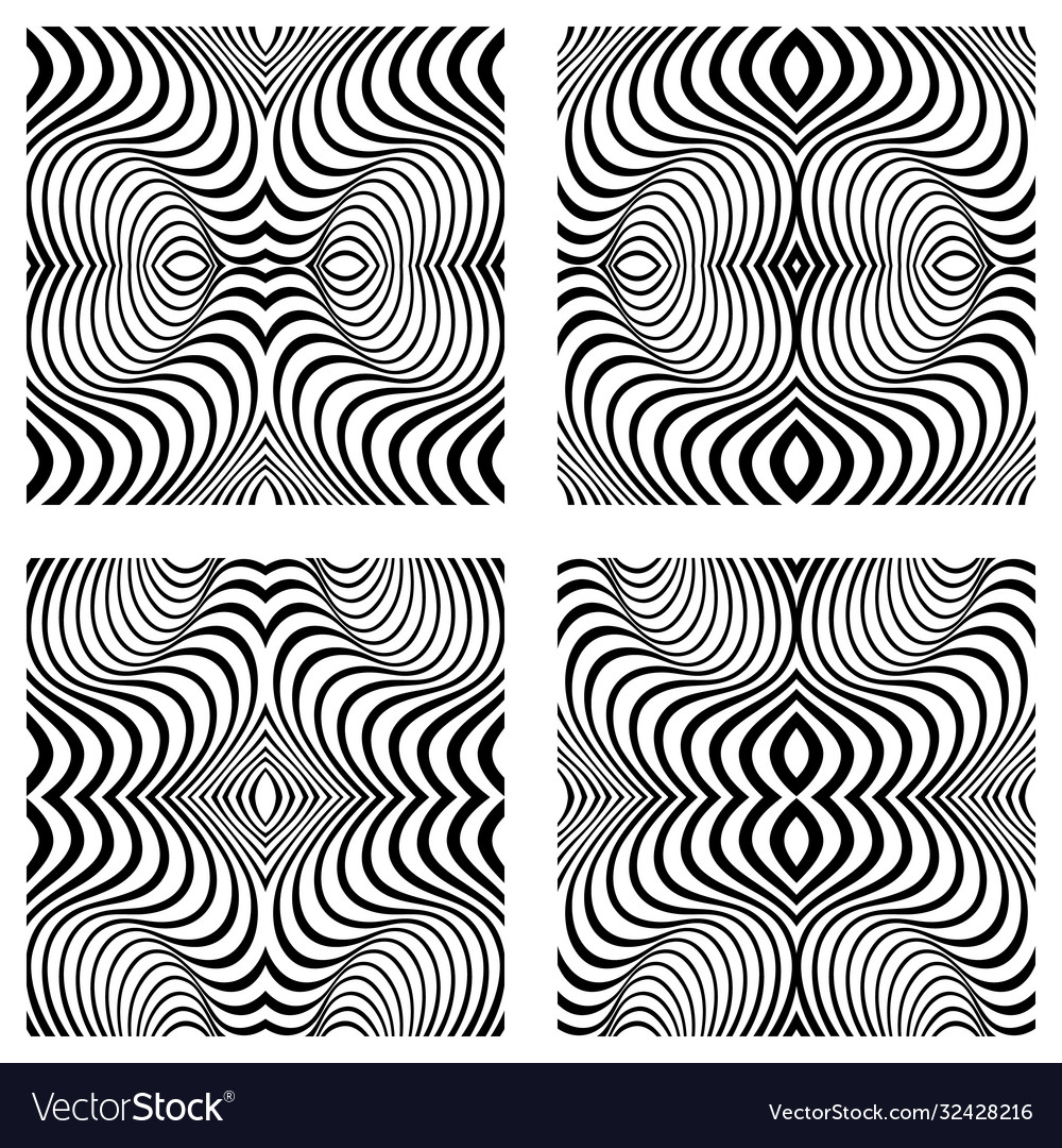 Abstract line patterns set vector image Abstract line patterns set