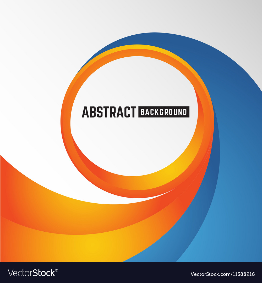 Abstract orange and blue curve circle background Vector Image