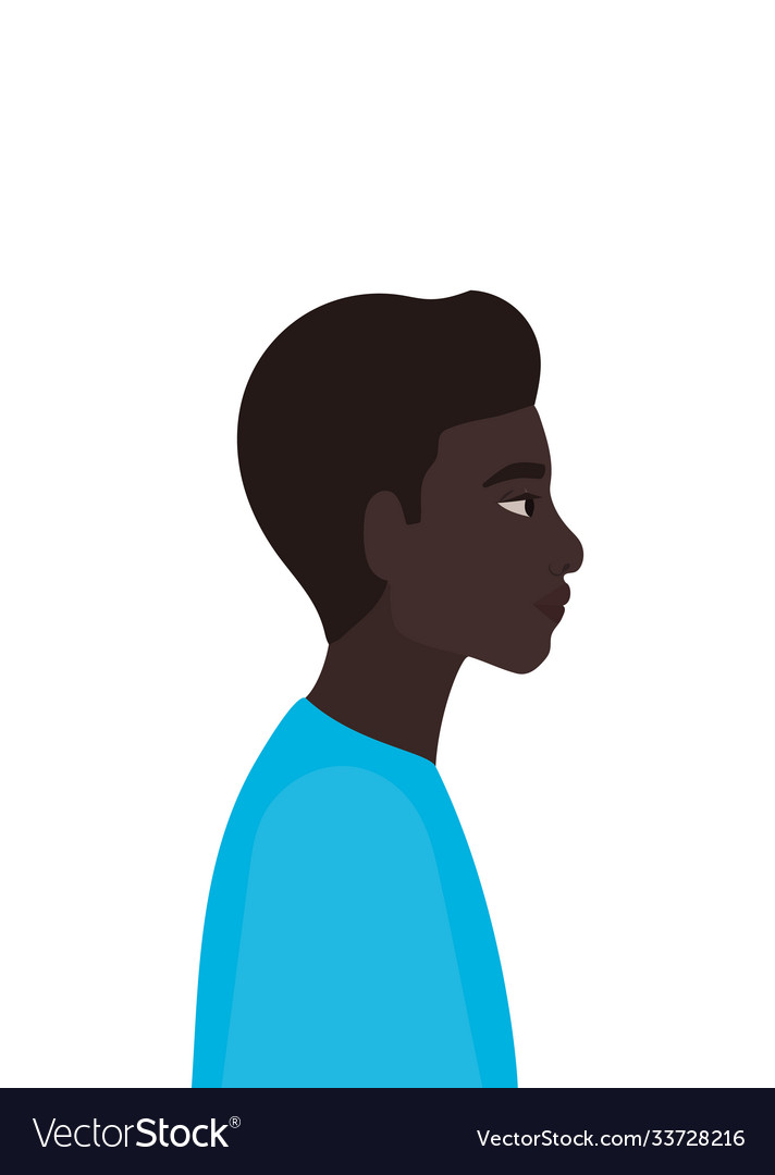 Black man cartoon in side view design