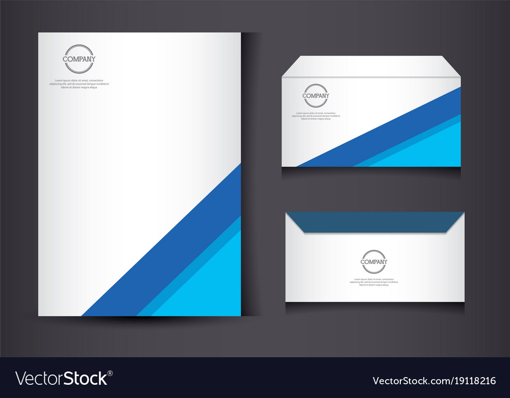 Blue and white stationery template design