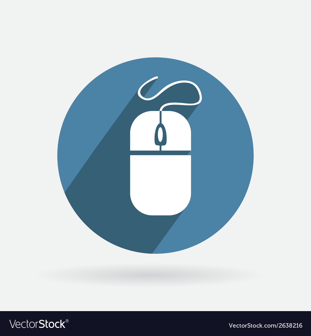 Blue Circle Computer Icon with Shadow