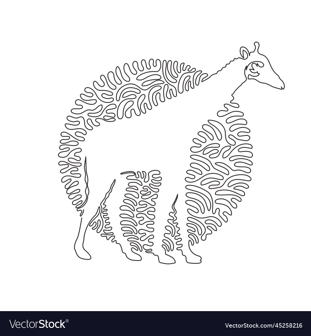 Continuous curve one line drawing of standing vector image Continuous curve one line drawing of standing