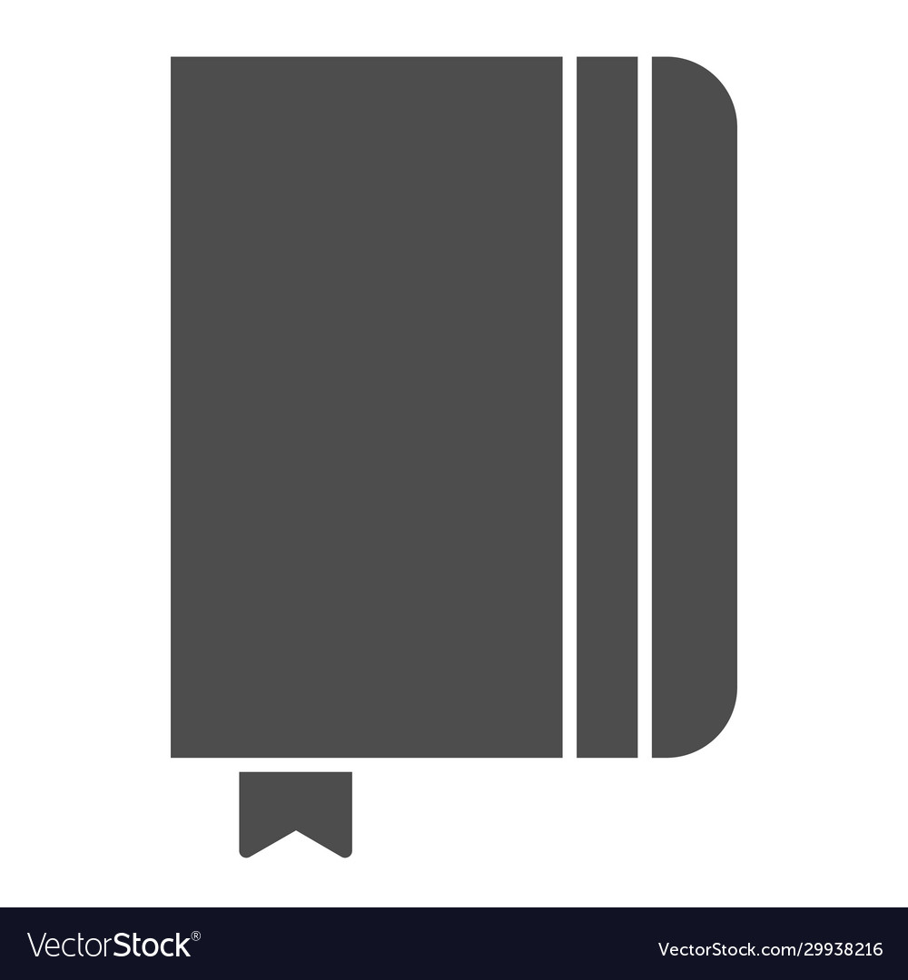 Copybook solid icon notepad with elastic vector image Copybook solid icon notepad with elastic