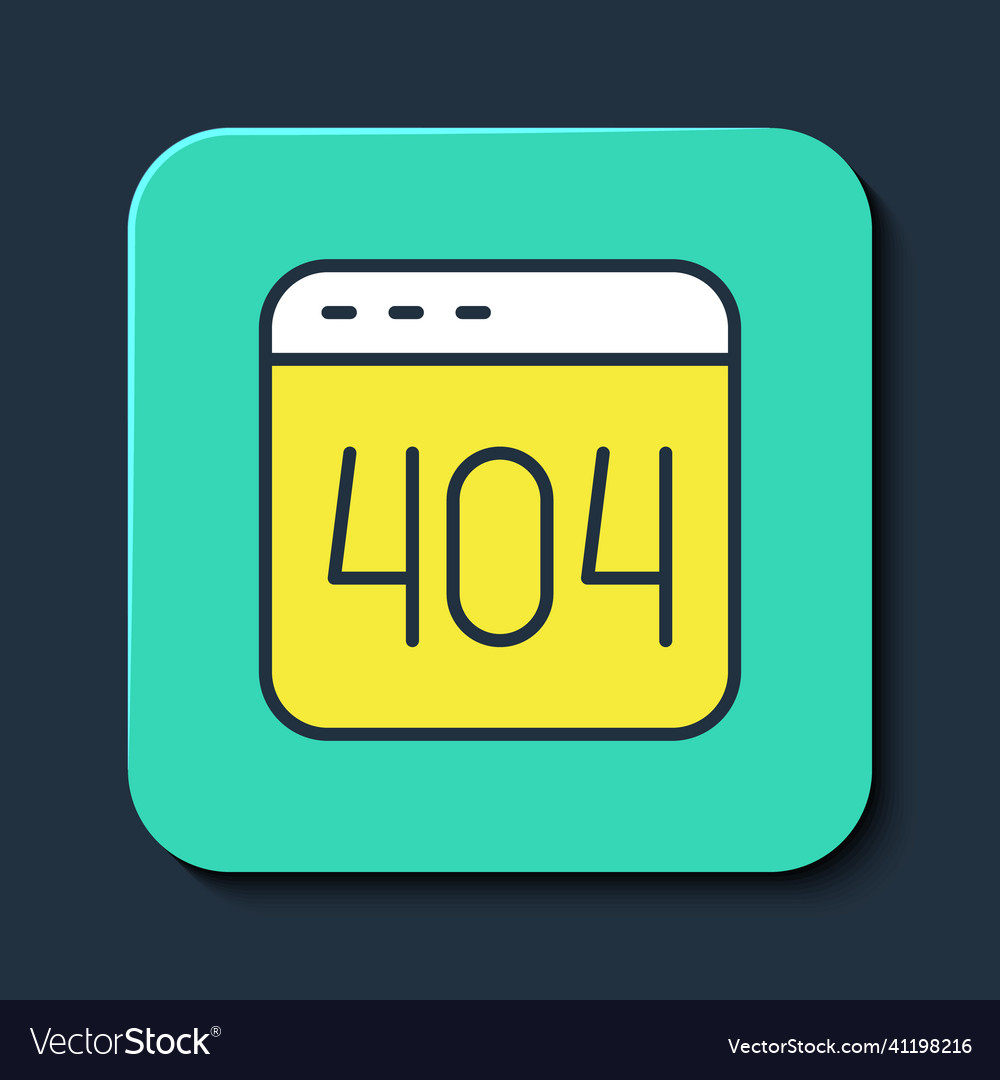 Filled outline page with a 404 error icon isolated vector image Filled outline page with a 404 error icon isolated