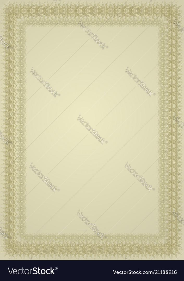Green certificate background with many vignettes Vector Image Green certificate background with many vignettes