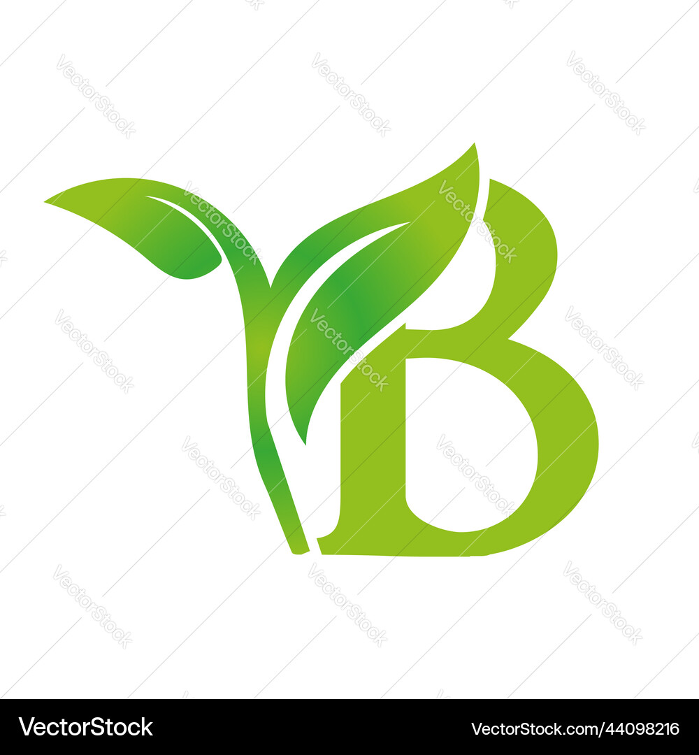 Leaf letter Royalty Free Vector Image - VectorStock
