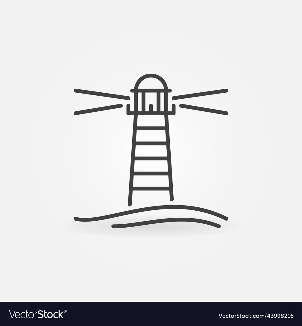 Lighthouse building in sea concept minimal