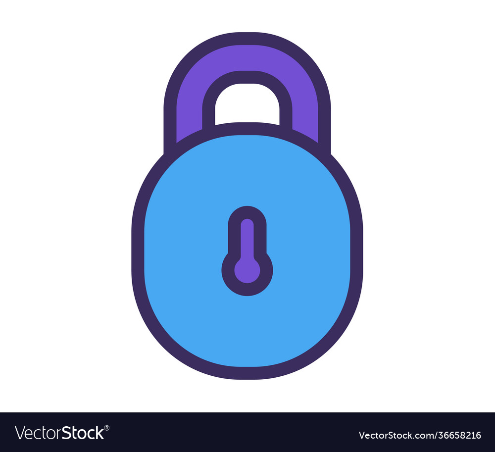 Lock security padlock single isolated icon vector image Lock security padlock single isolated icon